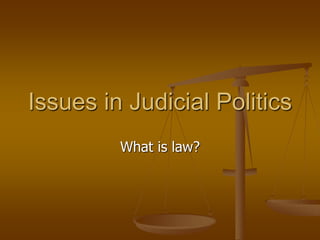 What is law?
Issues in Judicial Politics
 
