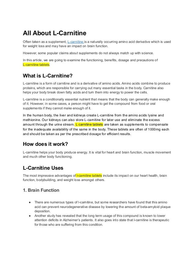 What is L Carnitine_ What are the Benefits, Side Effects and