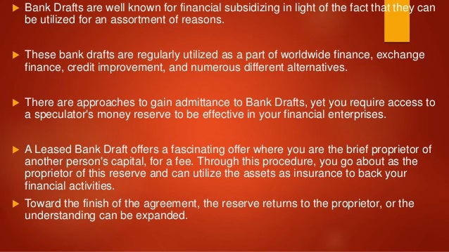 What is lease bank draft