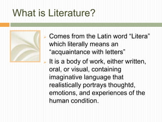 What is literature PPT