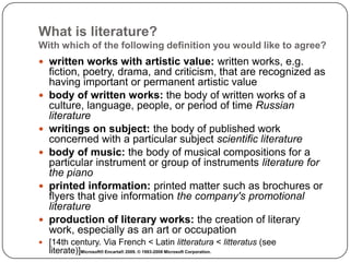 what is literature means