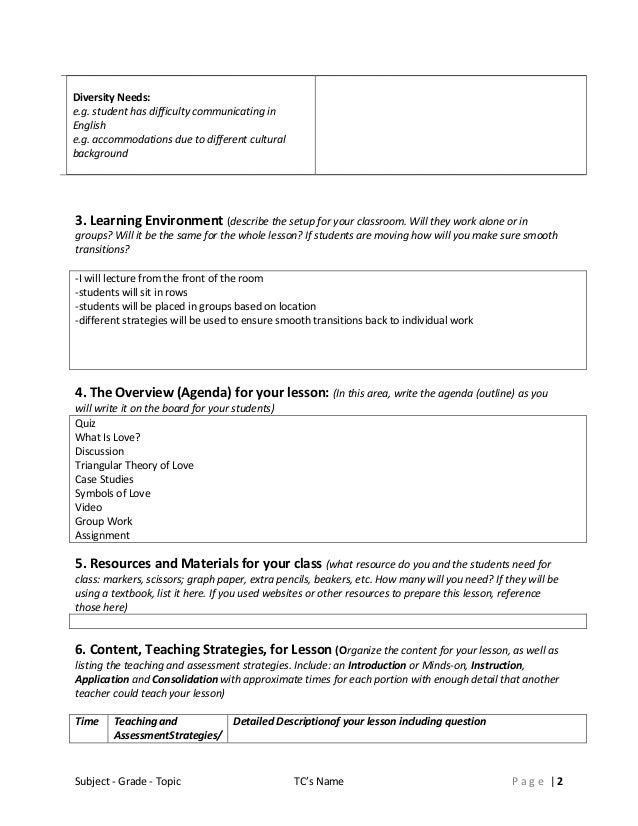 What is love lesson plan