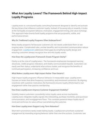 Loyalty Program Pdf What Is LoyaltyLevers_ The Framework Behind High-Impact Loyalty ...