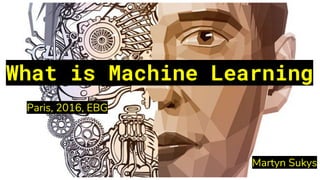 What is Machine Learning
Paris, 2016, EBG
Martyn Sukys
 