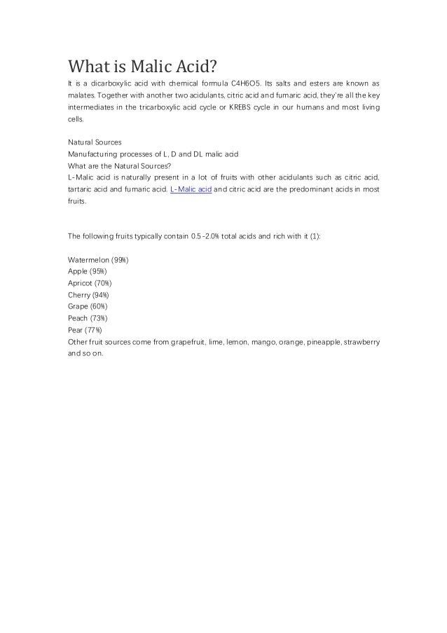 What is malic acid PDF