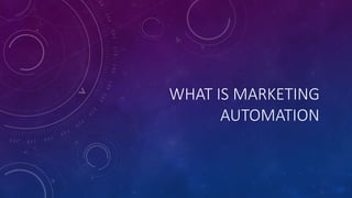 WHAT IS MARKETING
AUTOMATION
 