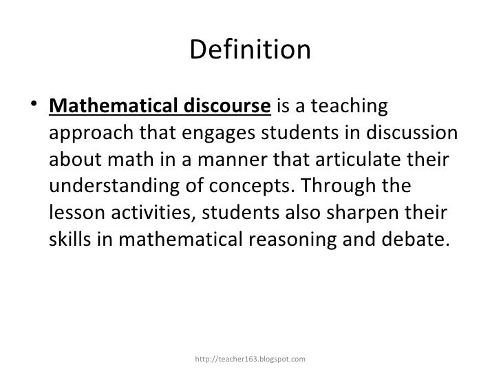 What is mathematical discourse
