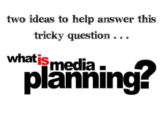 What is media planning?