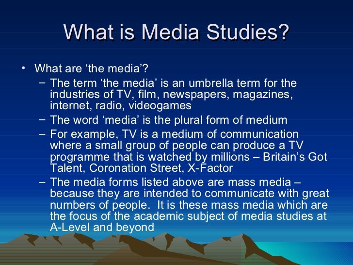 media studies academic research
