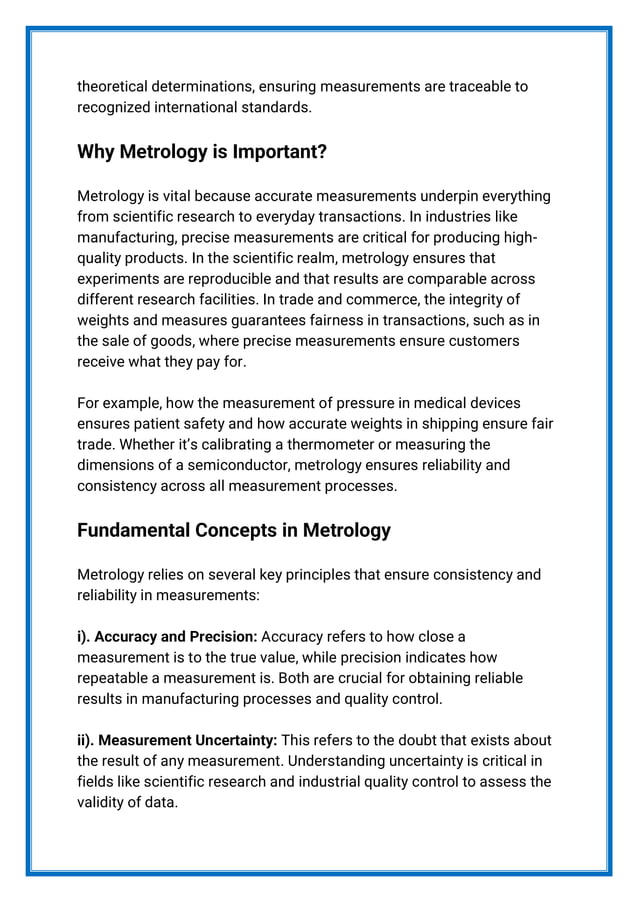 What is Metrology Importance, Types, Tools, and Applications | PDF