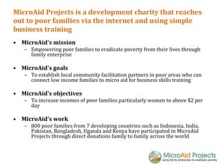 What is micro aid projects | PPT