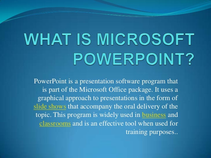 what is a powerpoint presentation called