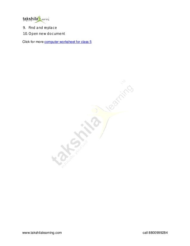What is microsoft word class 5 computer | PDF