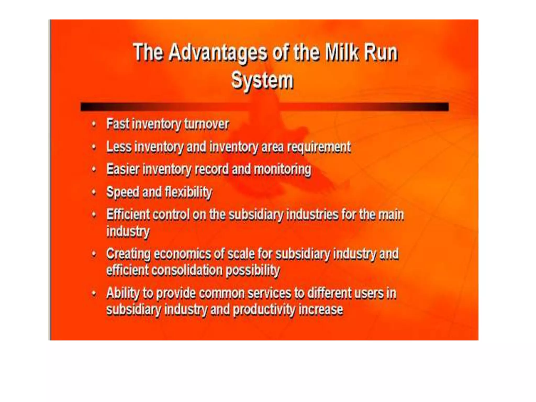 Milk run distribution