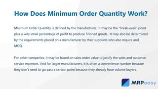 What is minimum order quantity (moq) | PDF | Manufacturing Industry ...