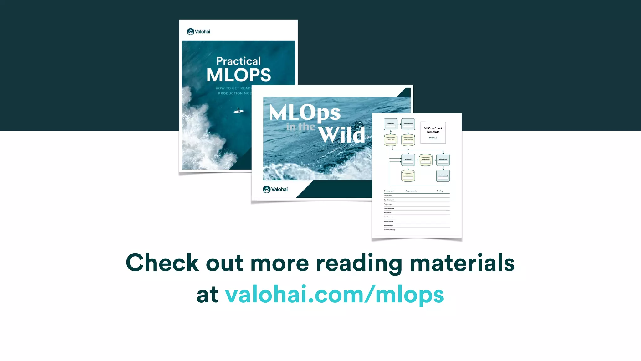 Check out more reading materials
at valohai.com/mlops
 