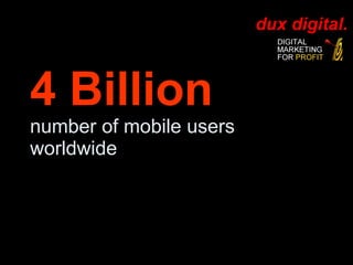 4 Billion number of mobile users worldwide 
