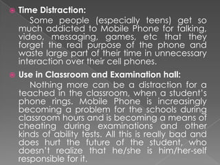 Advantages and Disadvantages of Mobile phone | PPSX