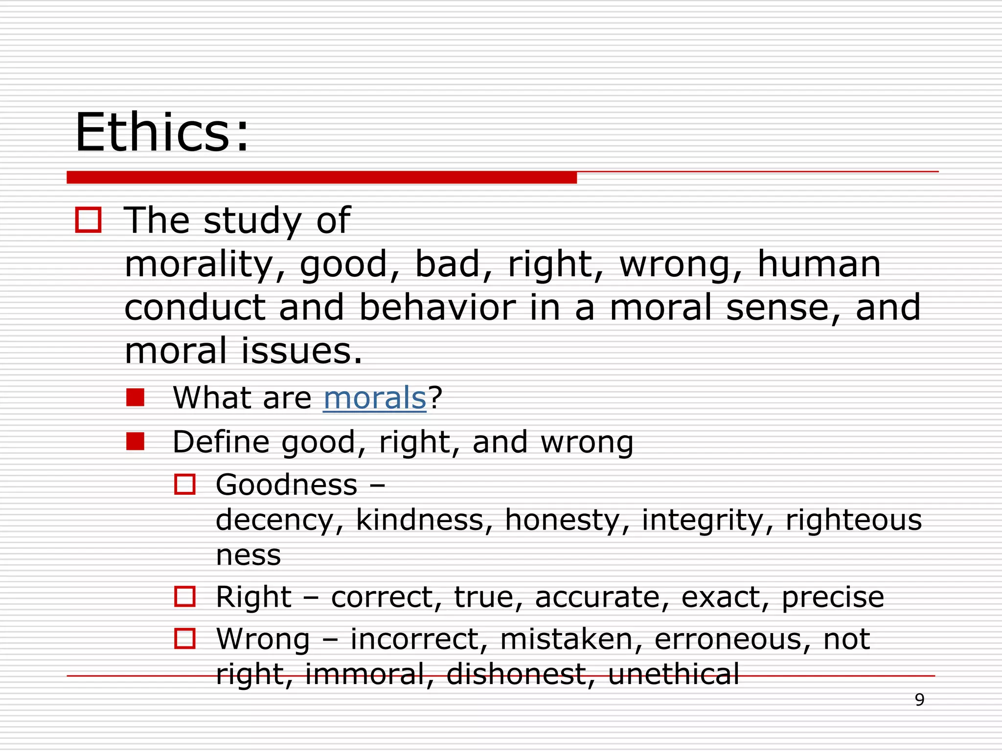 What Is Morality