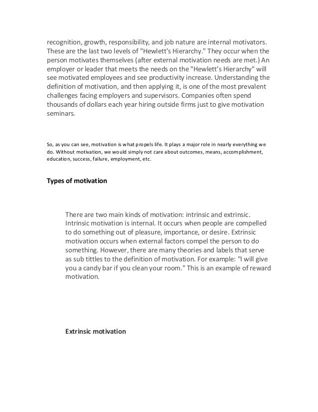 types of motivation in the workplace