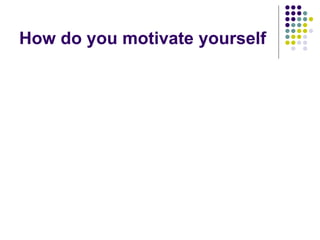 How do you motivate yourself
 