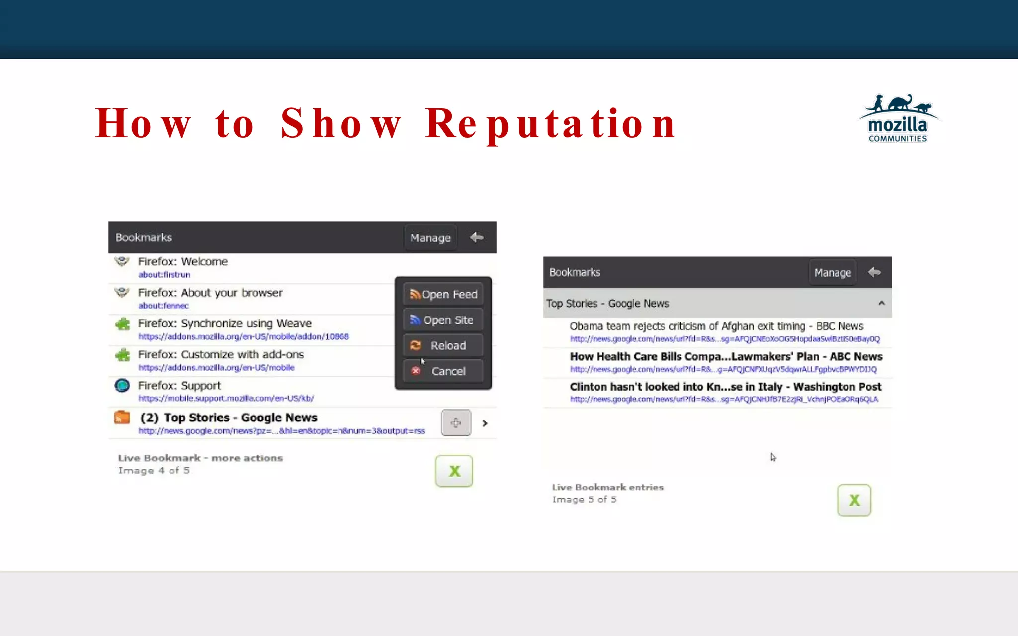 How to Show Reputation 