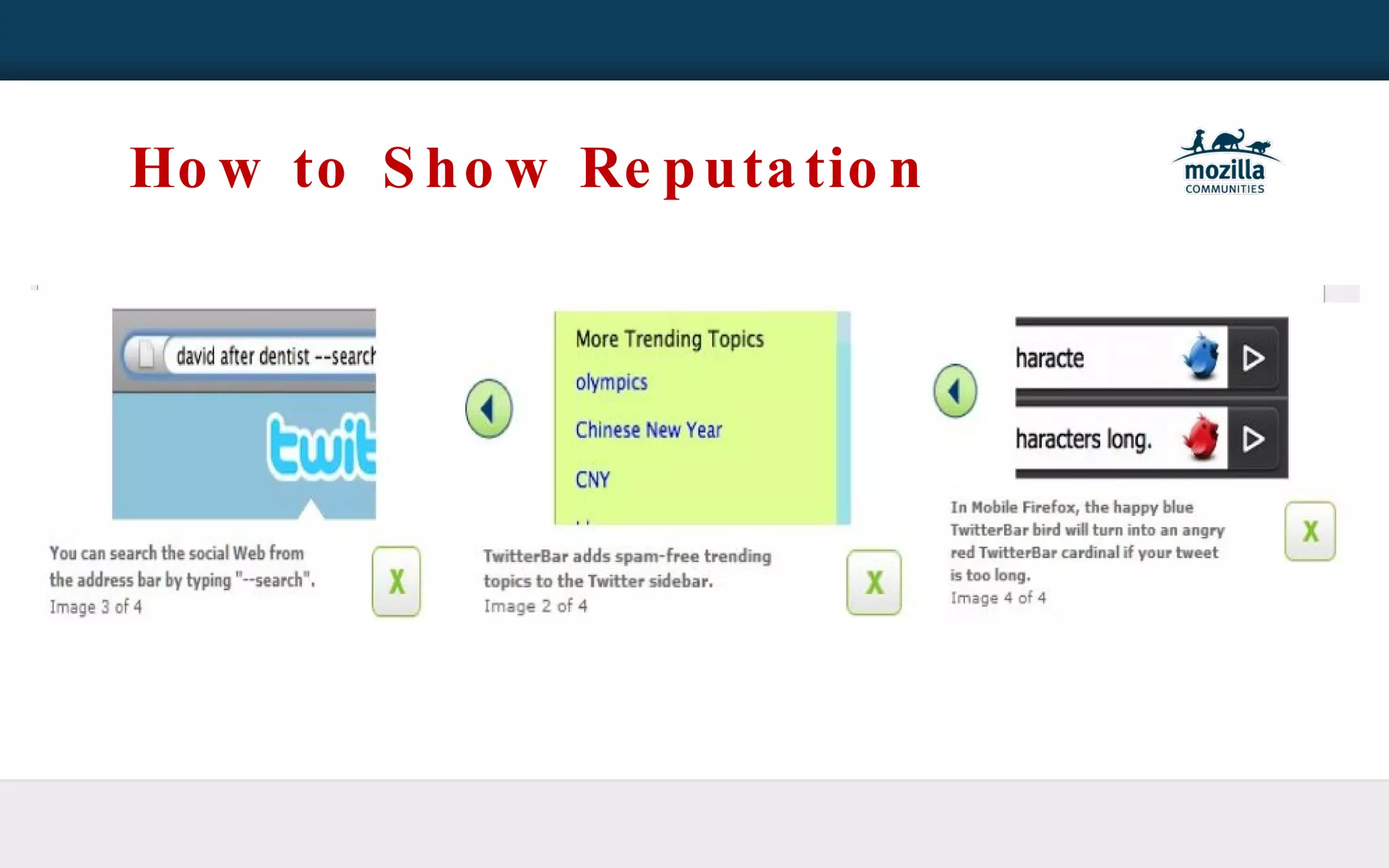How to Show Reputation 