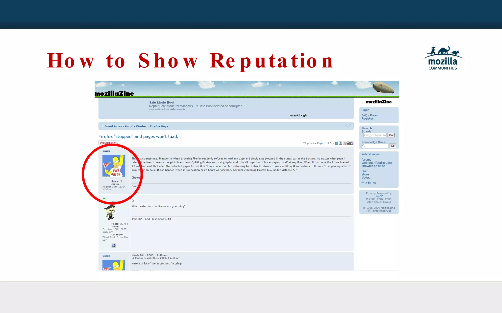 How to Show Reputation 