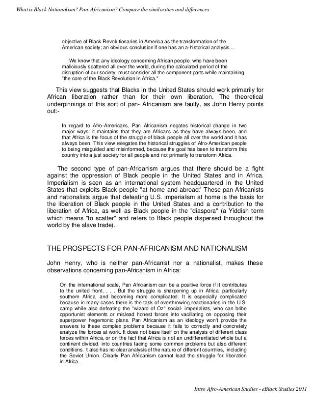 What is Nationalism vs Panafricanism Compare the Similarities and