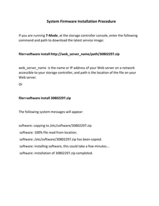 What is netapp system firmware | PDF