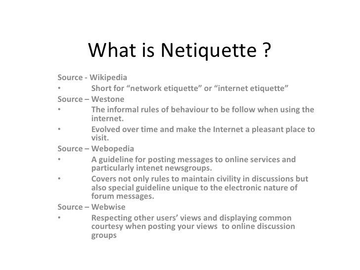 What is netiquette