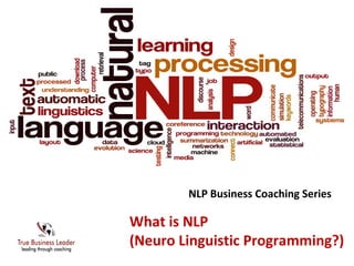 What is NLP
(Neuro Linguistic Programming?)
NLP Business Coaching Series
 
