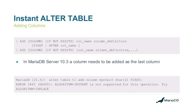 Add column if not exists mariadb