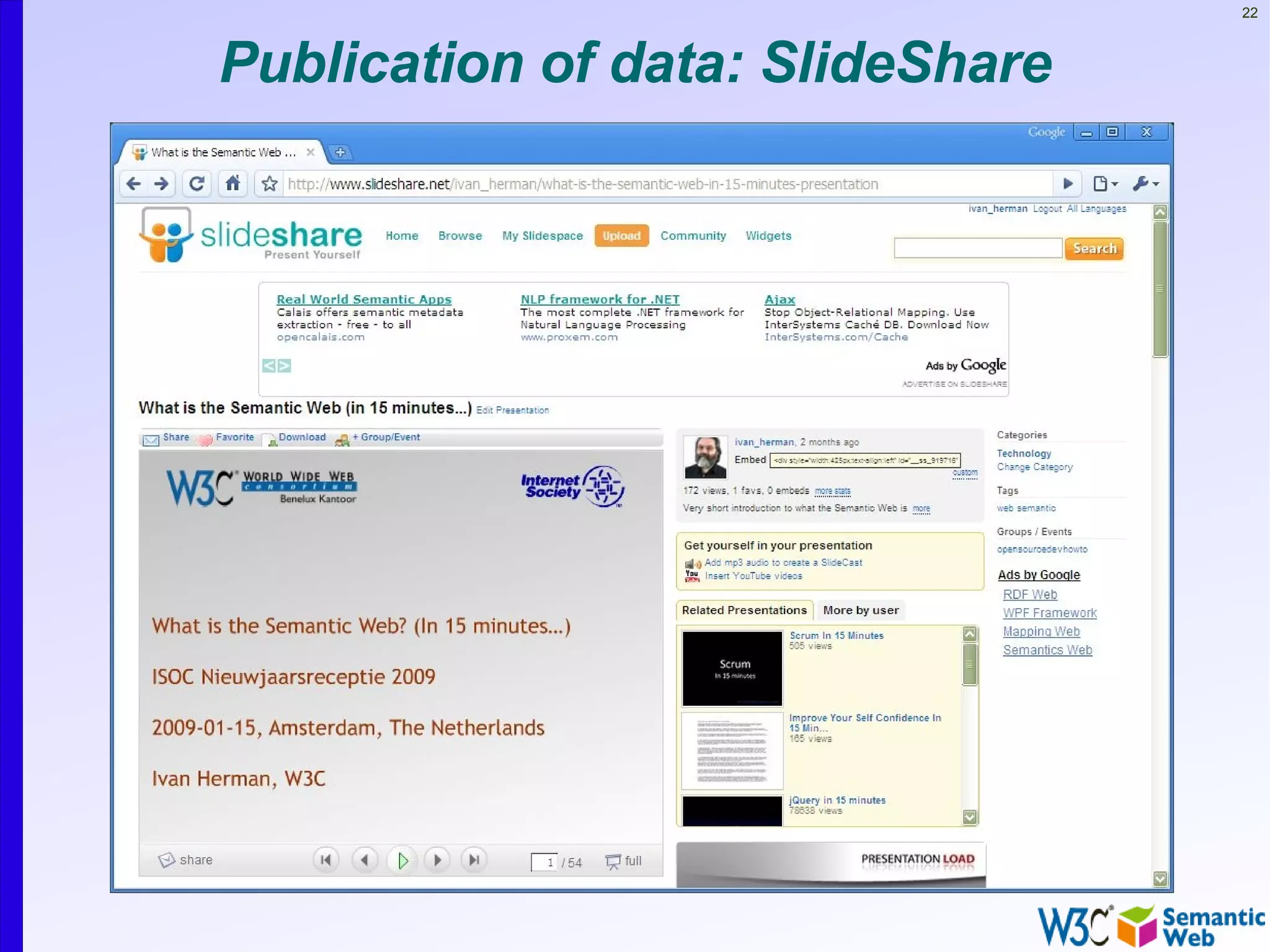22



Publication of data: SlideShare
 