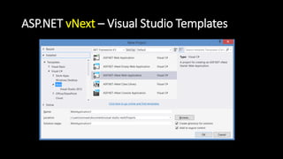 ASP.NET vNext – Visual Studio Templates 
 
