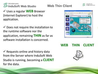 Web Solution – What is the Web Thin Client Uses a regular WEB Browser
(Internet Explorer) to host the
application.
 Does...