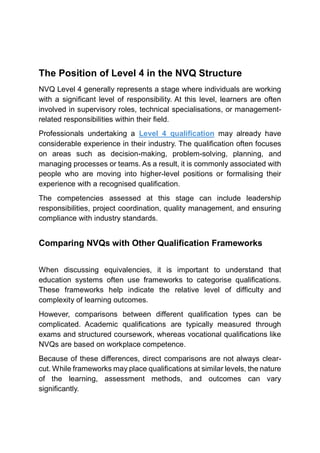 What is NVQ Level 4 Equivalent to? | M2HSE Training | PDF
