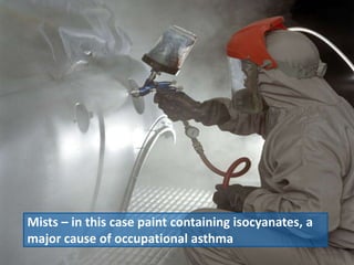 Now you see it




 Mists – in this case paint containing isocyanates, a
 major cause of occupational asthma
 