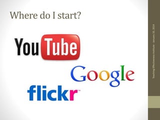 Where do I start?
Teaching
Effectiveness
Institute
-
January
10,
2014
 