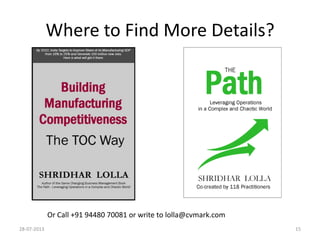 Copyrights©2013CVMark.AllRightsReserved.
Where to Find More Details?
Or Call +91 94480 70081 or write to lolla@cvmark.com
24-08-2013 15
 