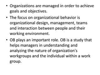 Work Intro Slide Examples What is organizational behaviour | PPTX