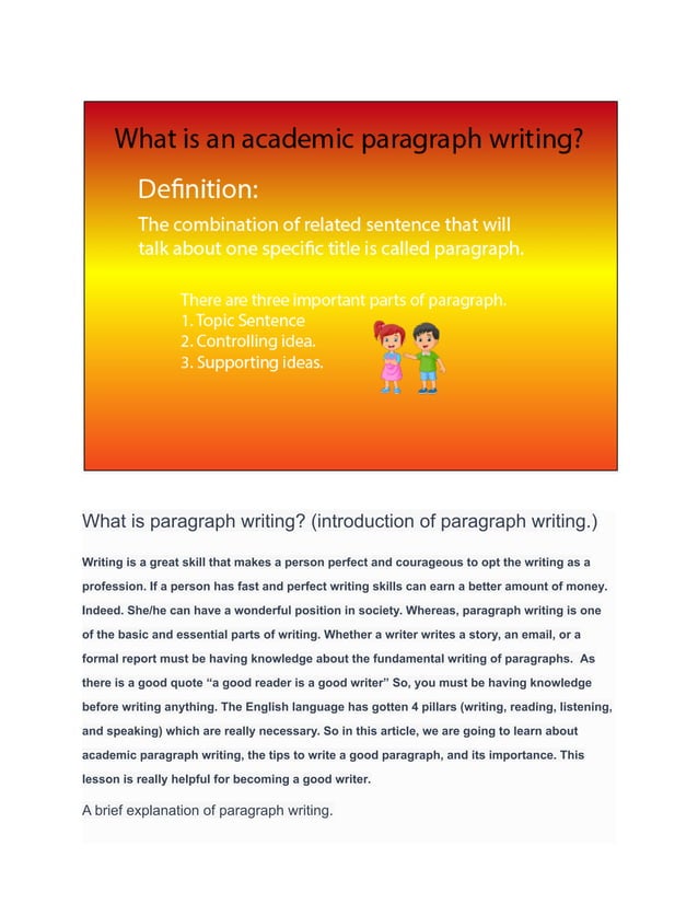 What Is Paragraph Writing Pdf