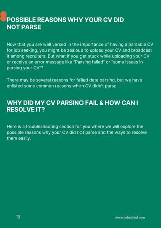 What is parsing, and how to make a parsable CV | PDF