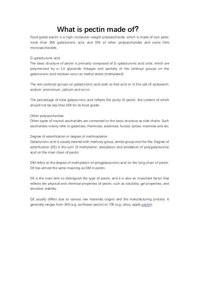 What is pectin made of