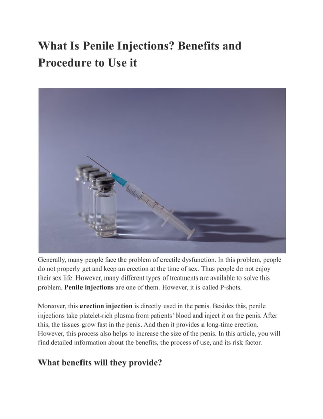 What is penile injections PDF