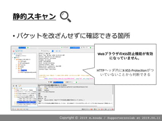 2019 m.kouda / Supporterzcolab at 2019.04.11
?
Web XSS
HTTP X-XSS-Protec,on
 