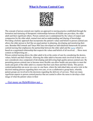 What Is Person Centred Care | PDF