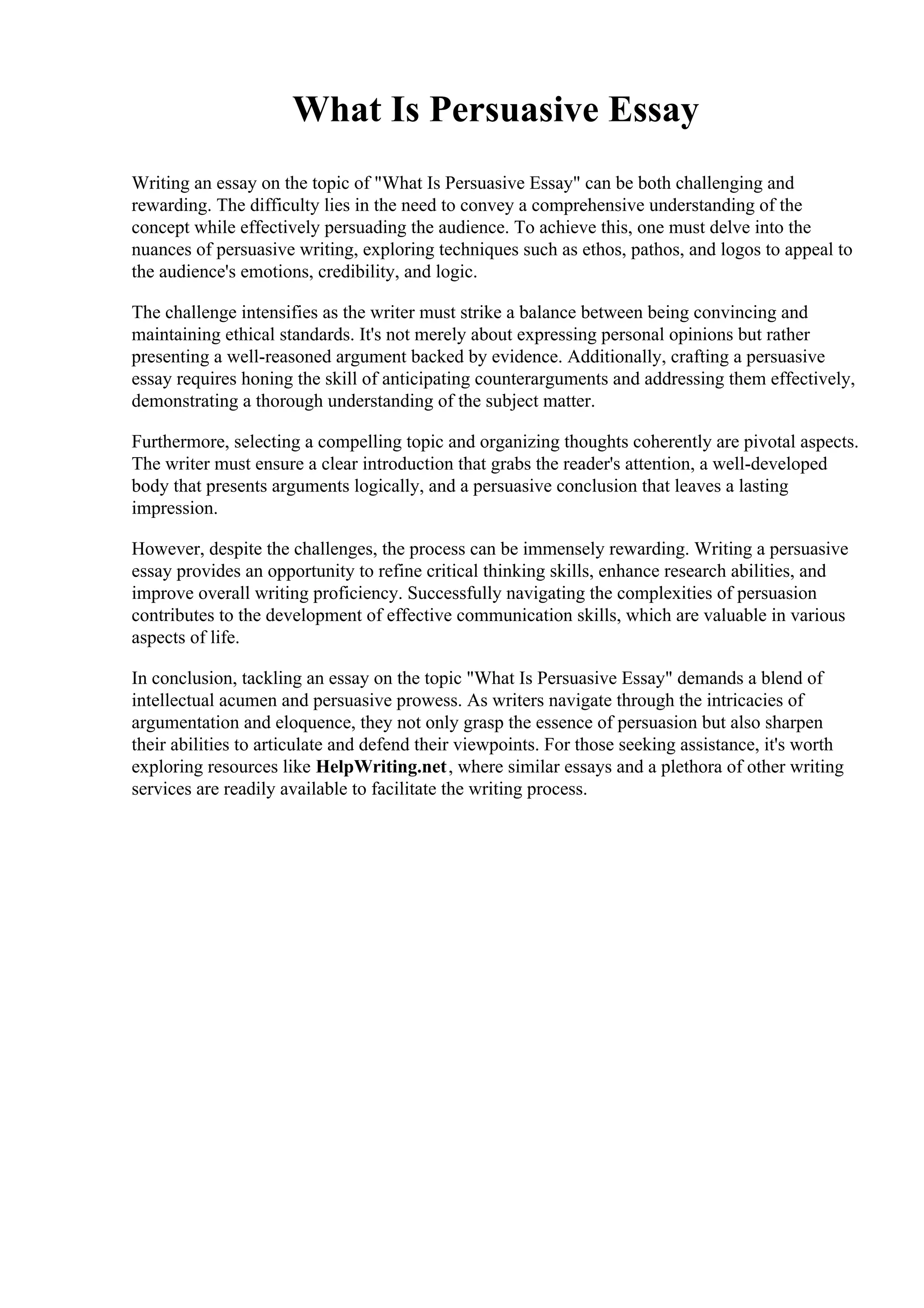 What Is Persuasive Essay pdf