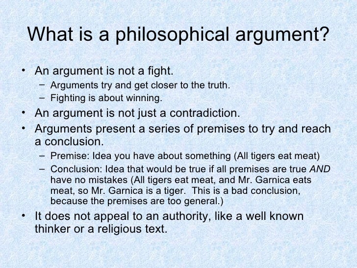an argument as philosophers use this term is