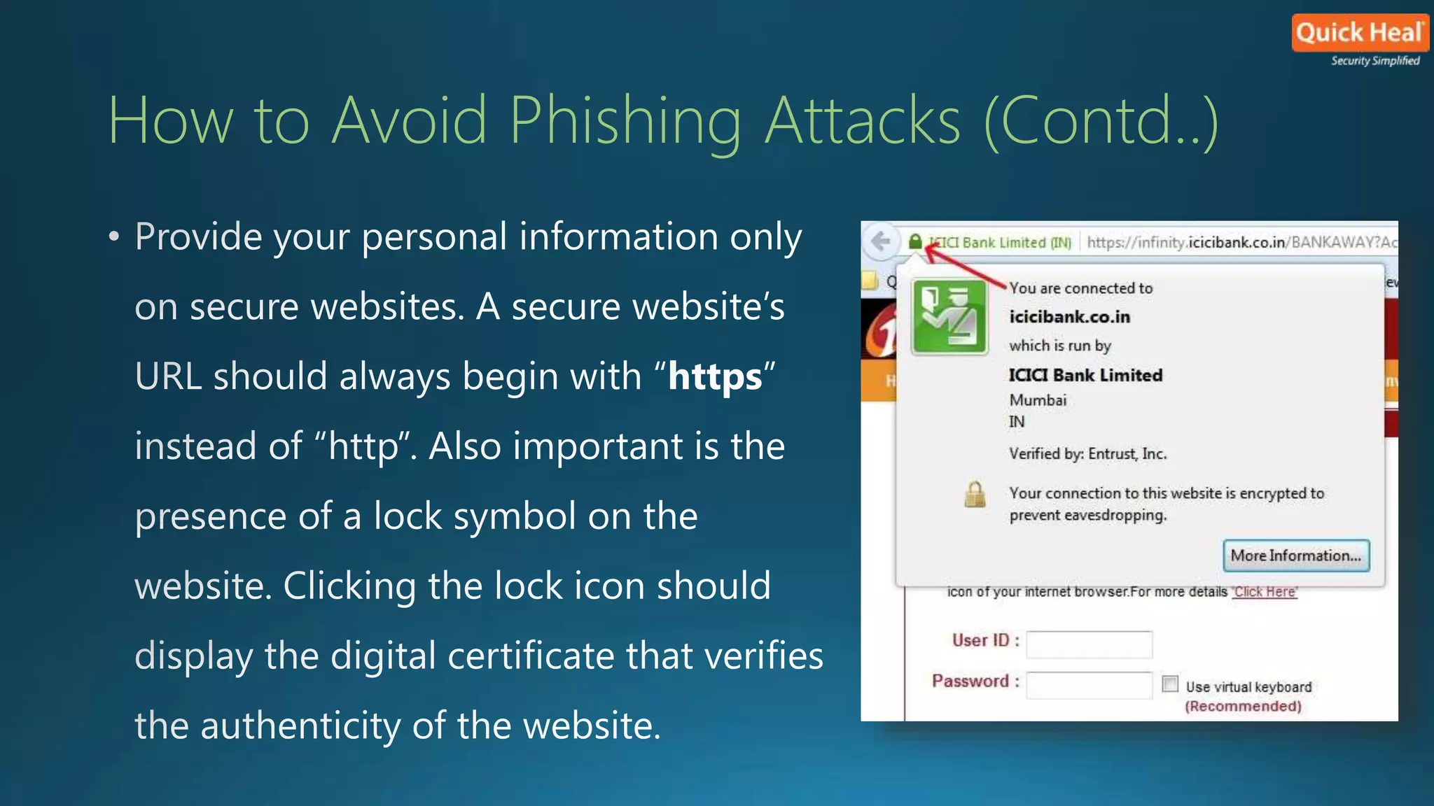How to Avoid Phishing Attacks (Contd..) 
 